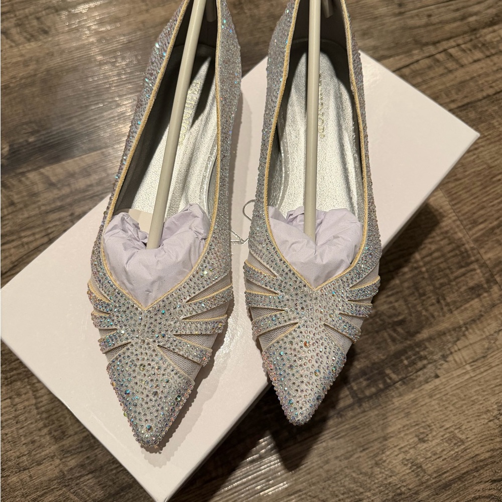 Elegant Silver Rhinestone Women's Shoes